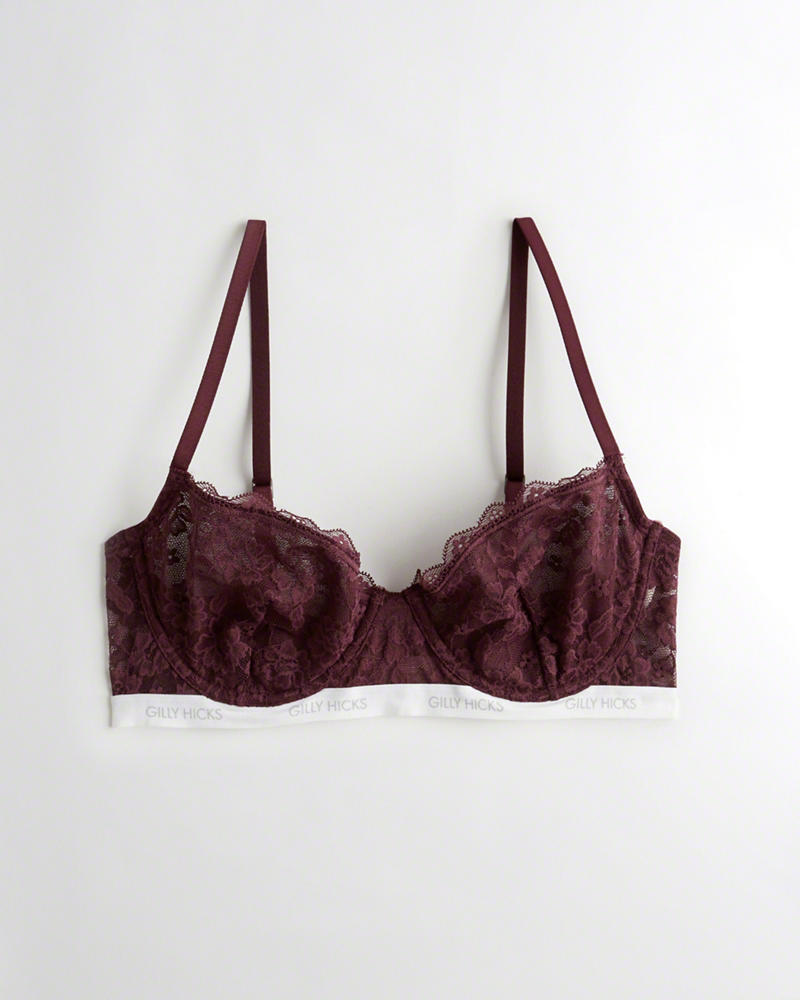 Reggiseni Hollister Donna Logo Unlined Balconette Bordeaux Italia (223VSPFA)